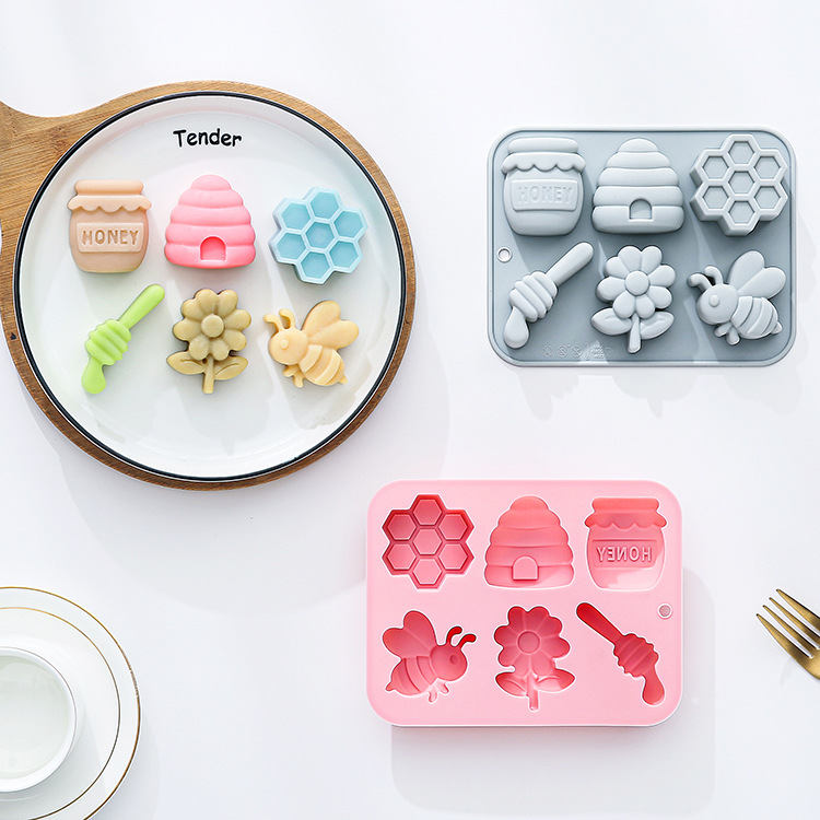 Soap Making Supplies Australia - 6홀 벌 테마 실리콘 몰드 3D