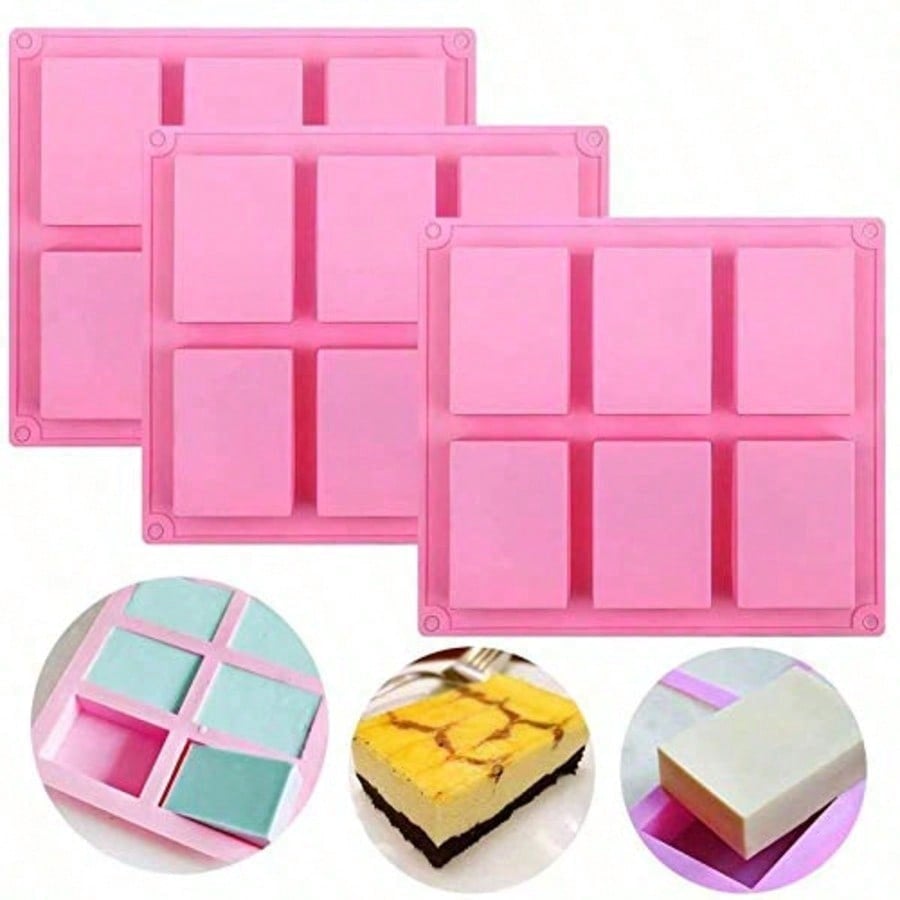 Soap Making Dish - 1-2팩 6구 DIY 실리콘 몰드, 핸드메이드