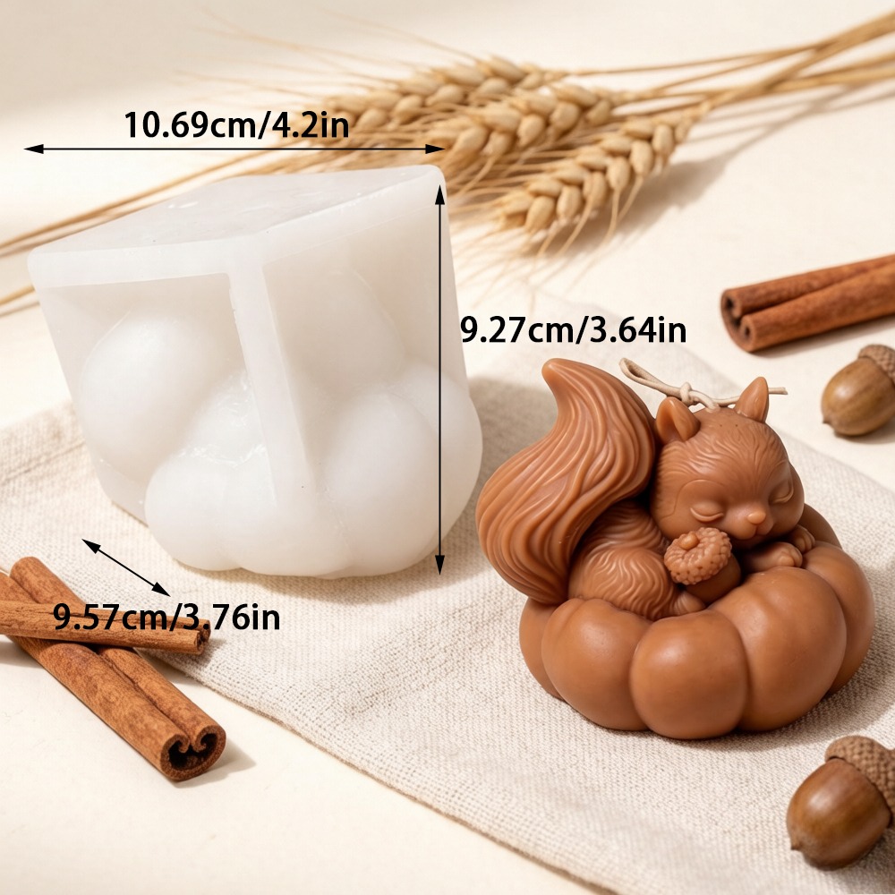 다람쥐 호박 실리콘 캔들 몰드 - 향초, 석고, 비누  - Soap Making Friends 리뷰 및 가격