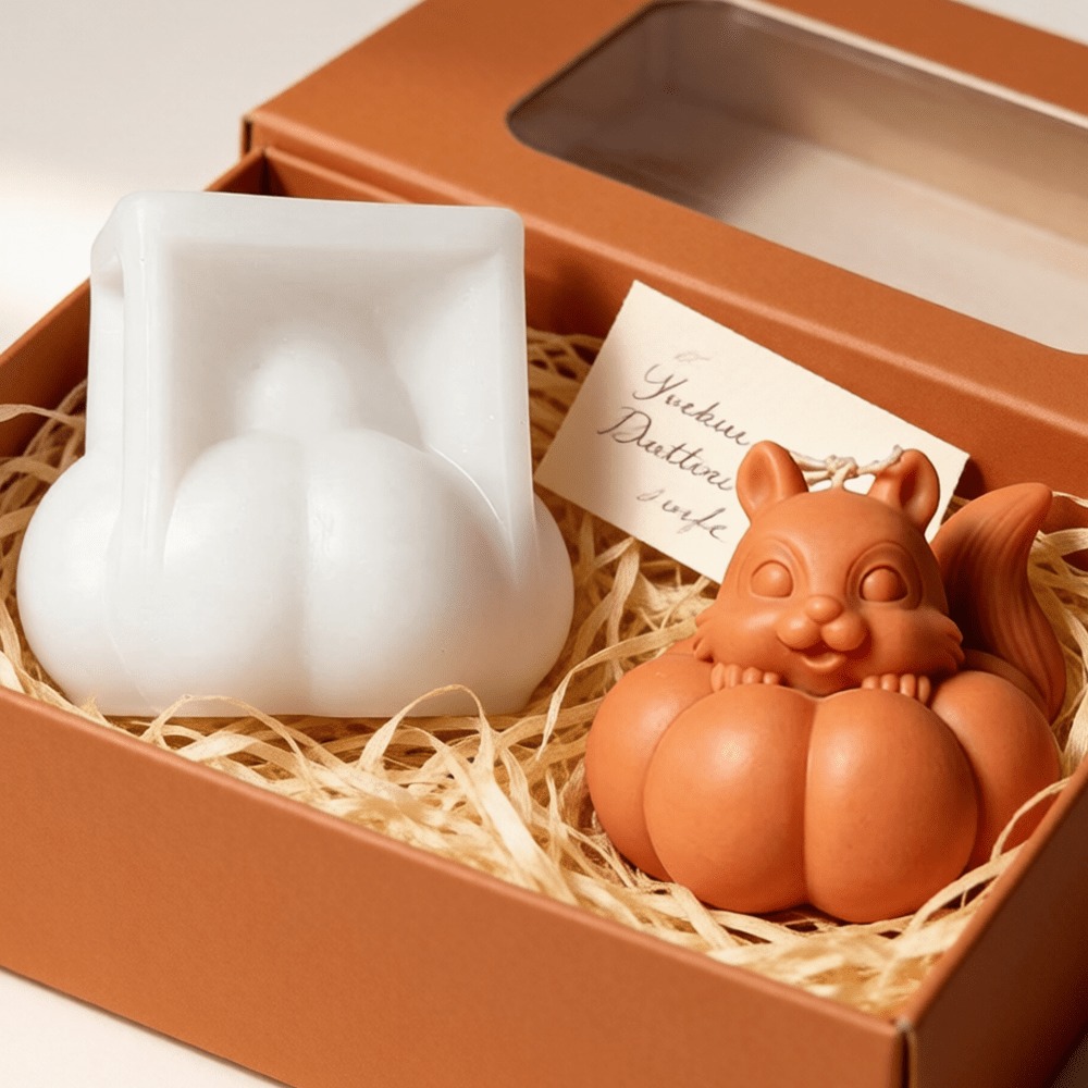 다람쥐 호박 실리콘 캔들 몰드 - 향초, 석고, 비누  - Soap Making Friends 리뷰 및 가격