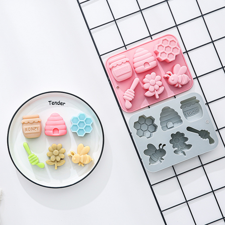 6홀 벌 테마 실리콘 몰드 3D 꽃 벌집 모양 퐁당 캔 - Soap Making Supplies Australia 리뷰 및 가격